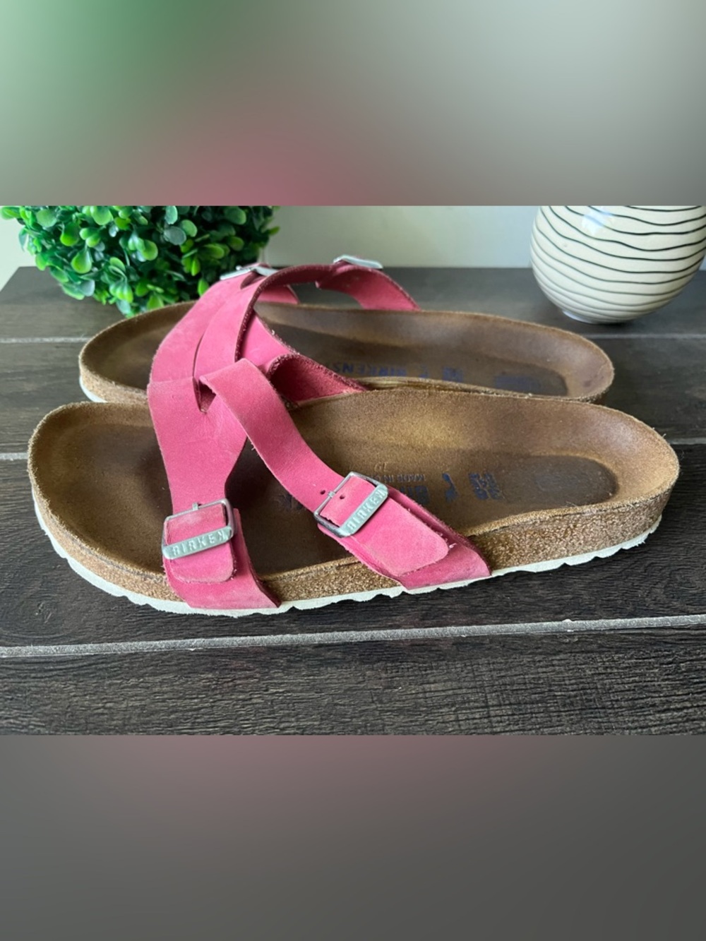 Birkenstock Yao Leather Sandals Pink EU 38 US 7